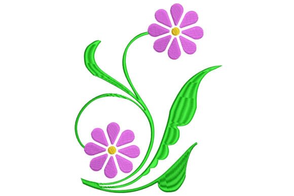 Beautiful Flower Art: A Charming Embroidery Design