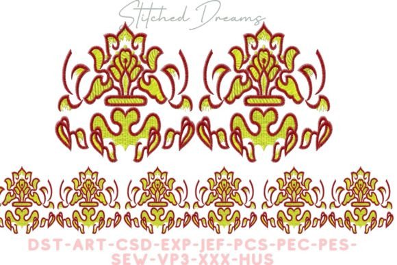 Blossom Harmony: A Delicate Floral Embroidery Border