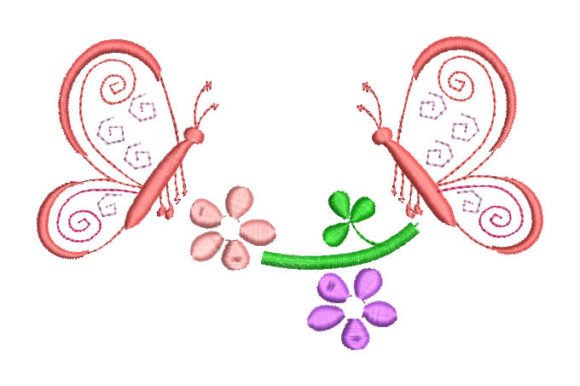 Butterfly with Flowers: A Premium Embroidery Design