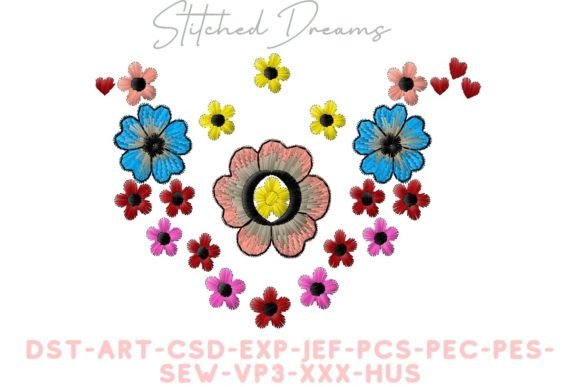 Captivating Flowers Garden Embroidery Design