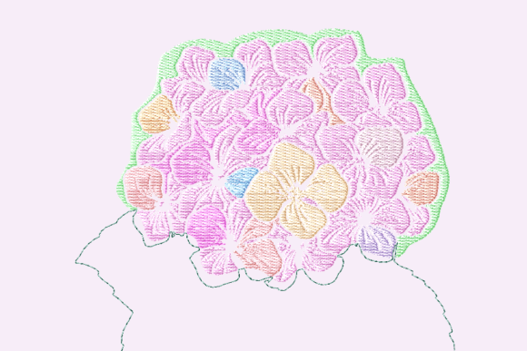 Captivating Hydrangea Soft Purple Embroidery