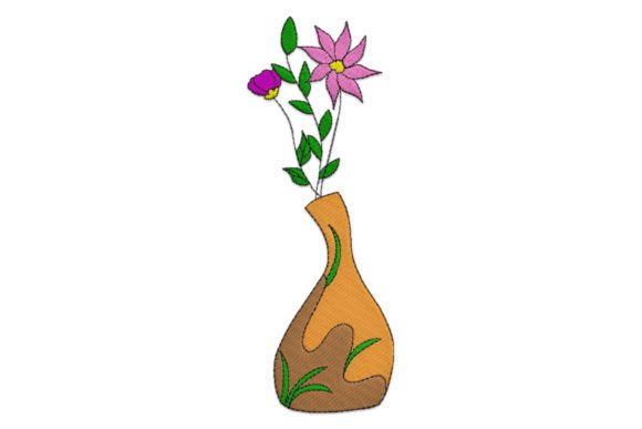 Charming Flower Vase for Your Next Embroidery Project
