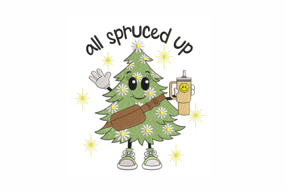 Christmas Tree with Coffee Cup: A Festive Embroidery Review