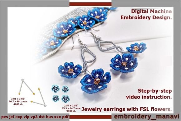 Elegant Jewelry Earrings with FSL Flowers