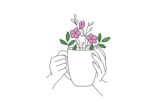 Flowers in a Mug: A Charming Addition to Your Embroidery Projects