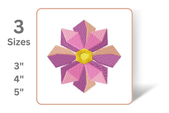 Geometric Flower: A Bold and Colorful Embroidery Design