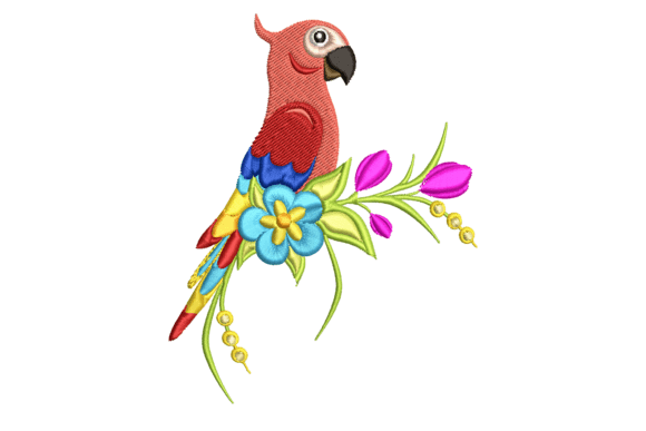 Parrot with Flowers: A Charming Addition