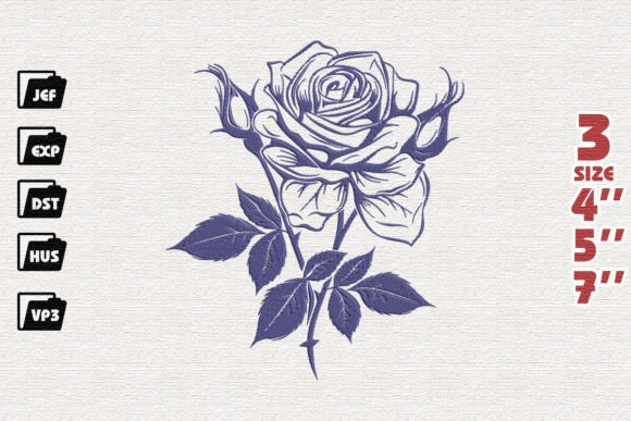 Rose, Flower Embroidery: A Touch of Nature's Beauty