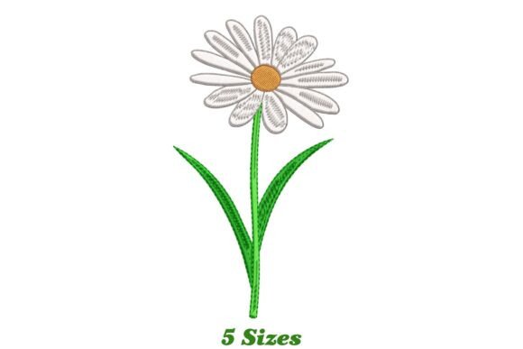 Whimsical Daisy Flower: A Charming Embroidery Design